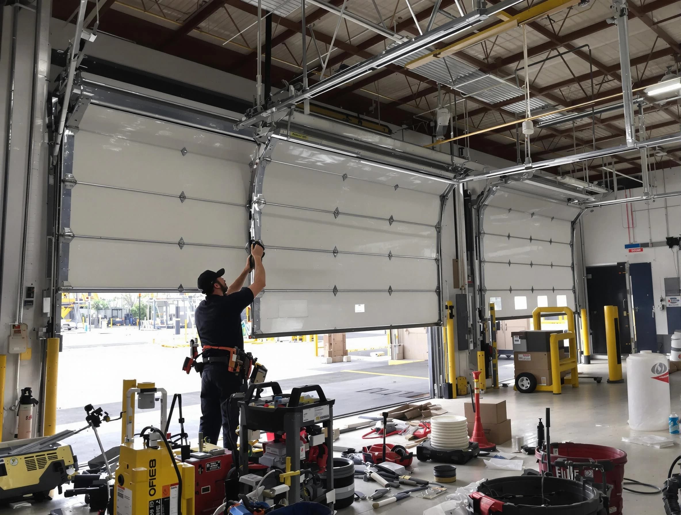 Bethel Park Garage Door Repair technician performing commercial garage door repair in Bethel Park