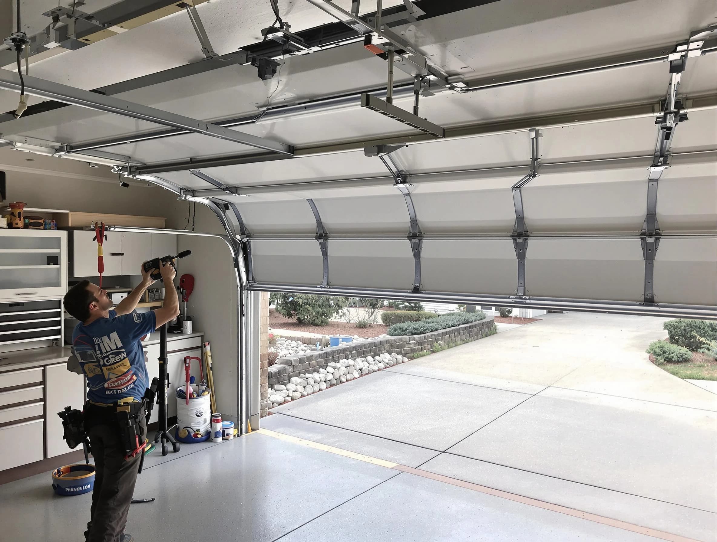 Garage door track repair service by Bethel Park Garage Door Repair in Bethel Park