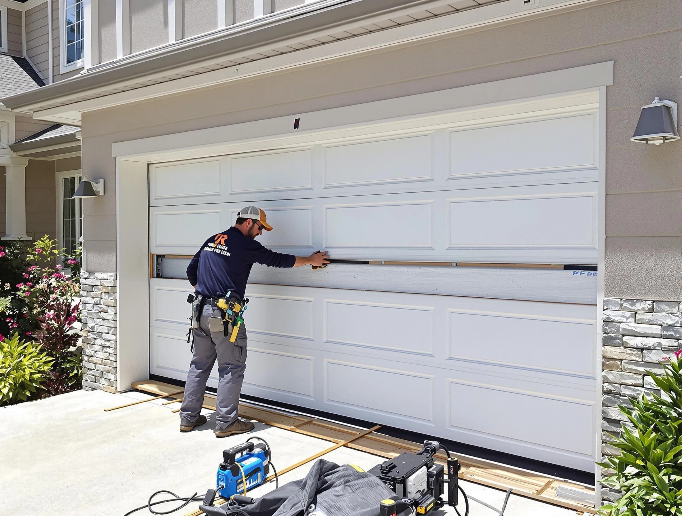 Bethel Park Garage Door Repair team performing complete garage door replacement at Bethel Park residence