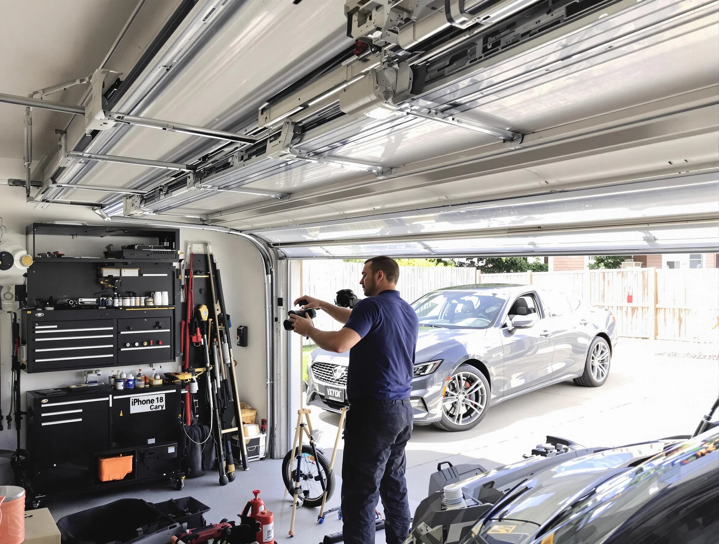 Bethel Park Garage Door Repair technician fixing noisy garage door in Bethel Park
