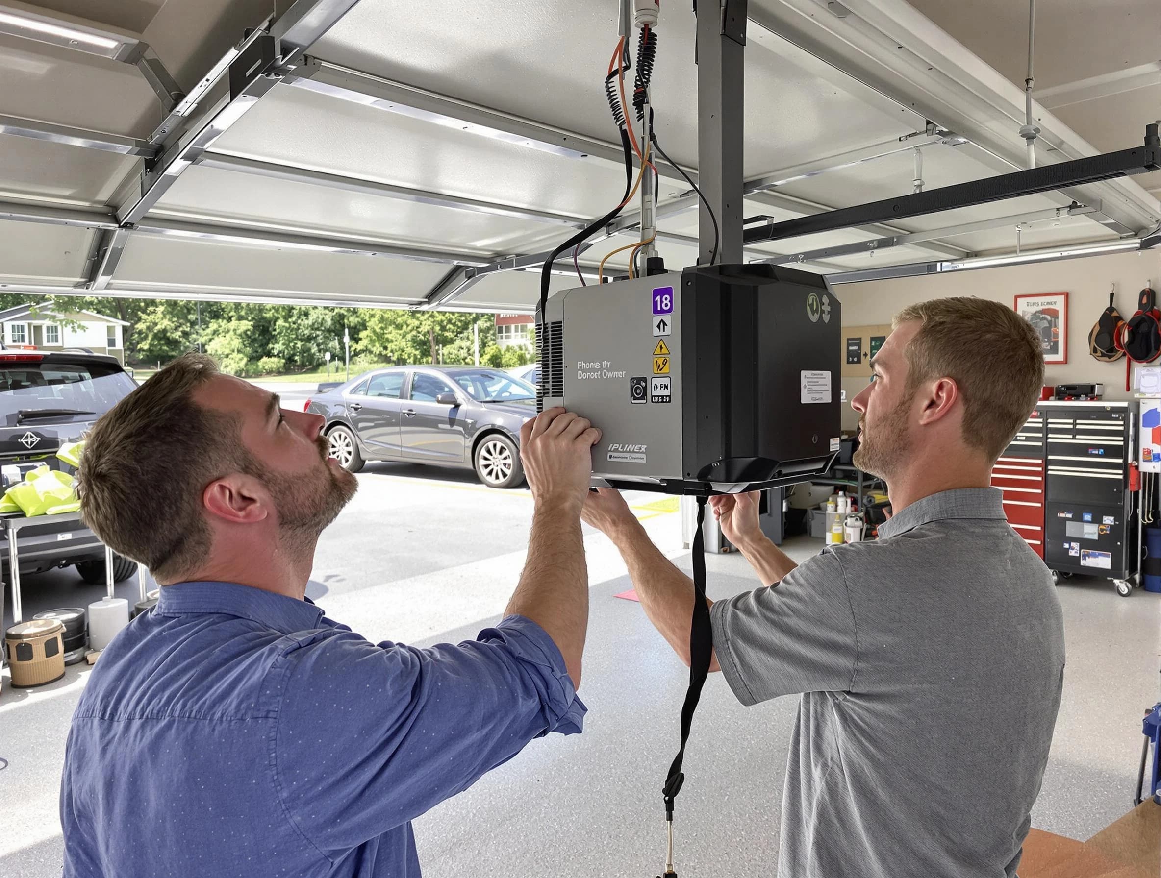 Bethel Park Garage Door Repair technician installing garage door opener in Bethel Park