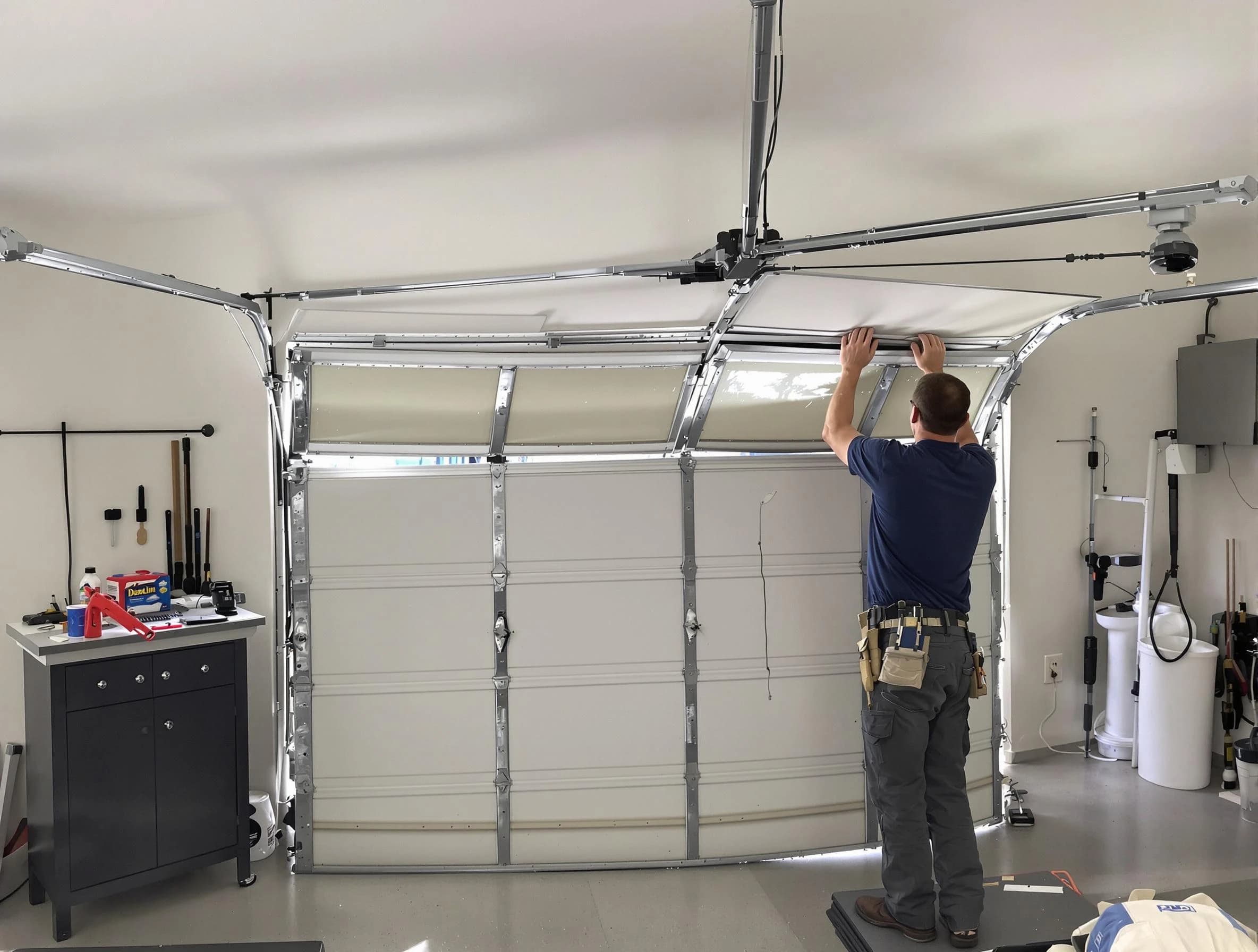 Bethel Park Garage Door Repair specialist performing precise section replacement on Bethel Park garage door